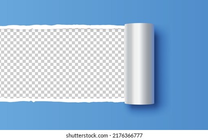 Paper torn. Paper Ripped with realistic shadow transparency. Vector object.
