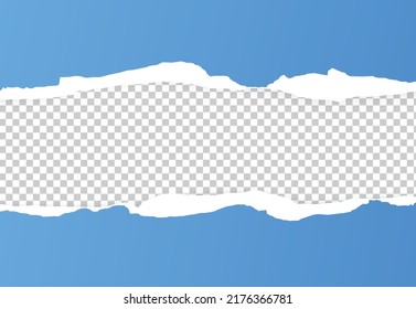 Papel roto. Papel despojado con una transparencia de sombra realista. Objeto vector.