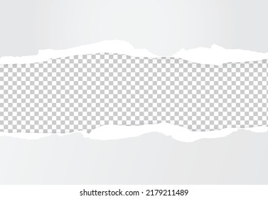 Papel roto. Papel despojado con una transparencia de sombra realista. Objeto vector.