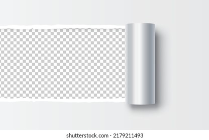 Paper torn. Paper Ripped with realistic shadow transparency. Vector object.