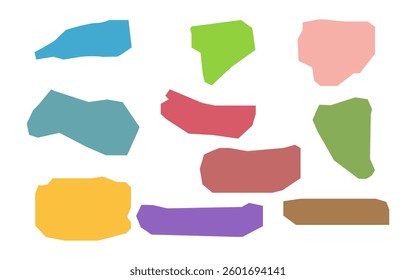 Paper Torn, Ripped Paper Shape, Pastel Paper Note, Memo List Sticker
