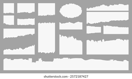 Paper torn set on gray background, Flat Modern design , illustration Vector EPS 10