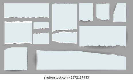 Paper torn set on gray background, Flat Modern design , illustration Vector EPS 10