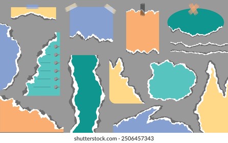 paper torn vector collection, paper torn design elements