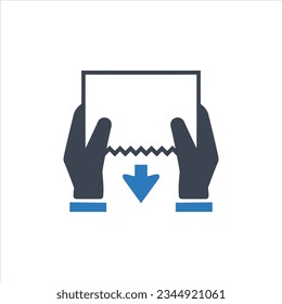 Paper towel dispenser icon on white background