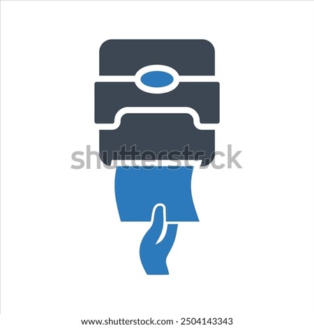 Paper towel dispenser icon. Vector and glyph
