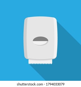 Paper towel dispenser on wall solated on white background. Vector illustration. Eps 10.