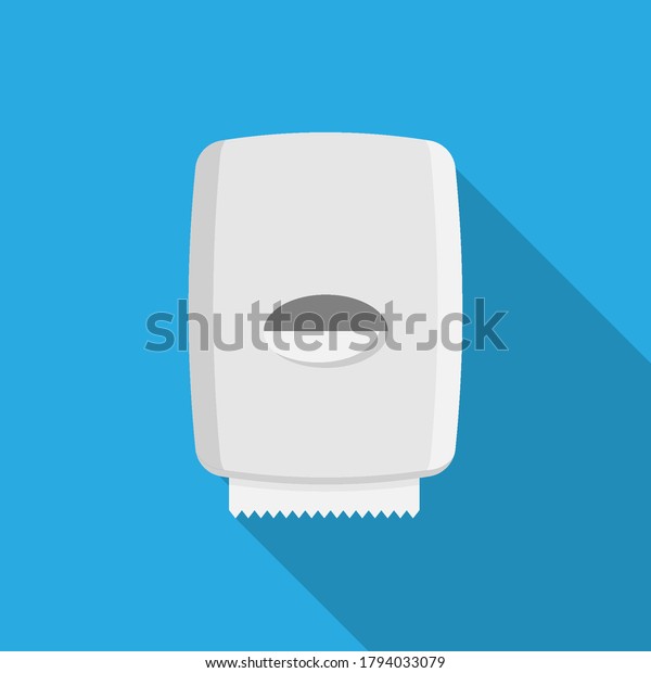 Paper towel dispenser on wall\
solated on white background. Vector illustration. Eps\
10.