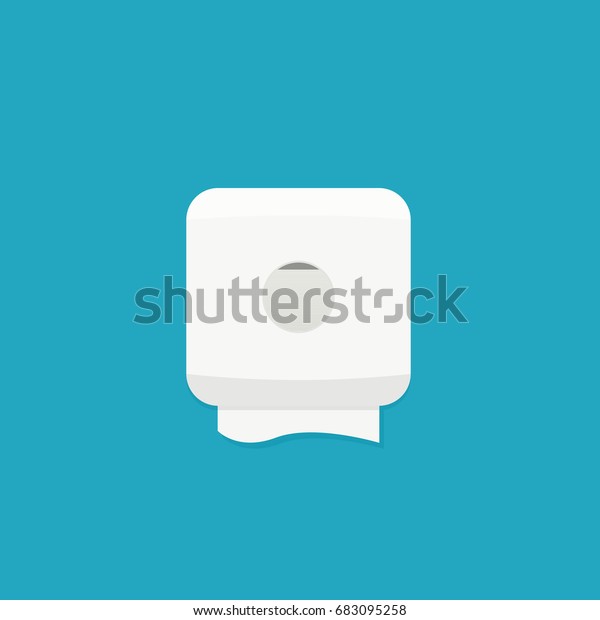 Paper towel dispenser on wall. Vector image
isolated on background