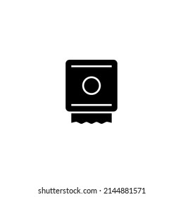 Paper Towel Dispenser Silhouette Icon. Clipart Image Isolated On White Background.