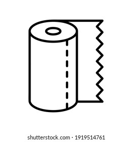 Paper towel flat icon. Pictogram for web. Line stroke. Isolated on white background. Vector eps10