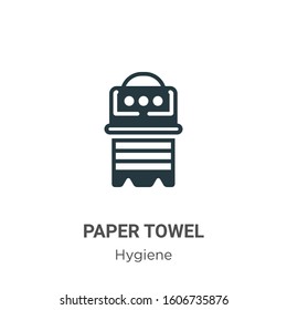 Paper towel glyph icon vector on white background. Flat vector paper towel icon symbol sign from modern hygiene collection for mobile concept and web apps design.