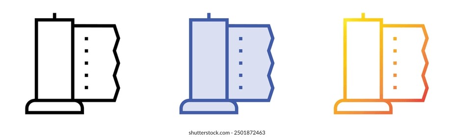 paper towel icon. Linear, Blue Fill and Gradient Style Design Isolated On White Background