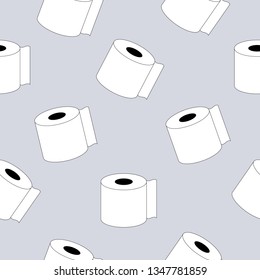 paper towel icon pattern seamless gray background. Editable outline paper towel icon.