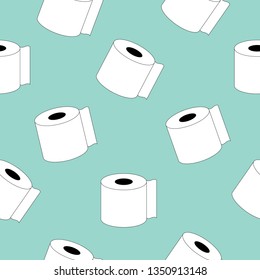 paper towel icon pattern seamless green background. Editable outline paper towel icon.