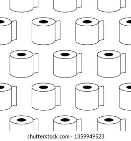 paper towel icon pattern seamless white background. Editable outline paper towel icon.