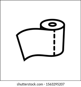 Paper Towel Icon, Roll Of Paper Towel Vector Art Illustration