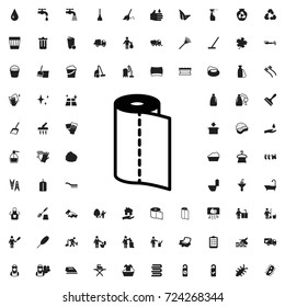 Paper towel icon. set of filled cleaning icons.