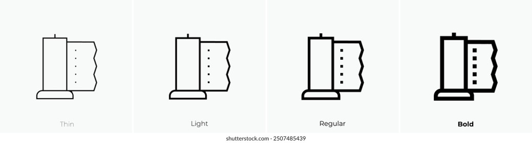 paper towel icon. Thin, Light Regular And Bold style design isolated on white background