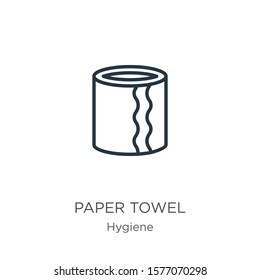 Paper Towel Icon. Thin Linear Paper Towel Outline Icon Isolated On White Background From Hygiene Collection. Line Vector Sign, Symbol For Web And Mobile