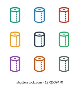 paper towel icon white background. Editable filled paper towel icon from cleaning. Trendy paper towel icon for web and mobile.