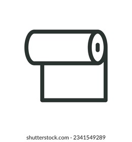 Paper towel isolated icon, paper roll vector icon with editable stroke