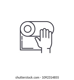 Paper towel linear icon concept. Paper towel line vector sign, symbol, illustration.