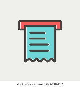 Paper towel with roller icon thin line for web and mobile, modern minimalistic flat design. Vector icon with dark grey outline and offset colour on light grey background.