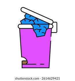 paper towel trash line icon vector. paper towel trash sign. isolated symbol illustration