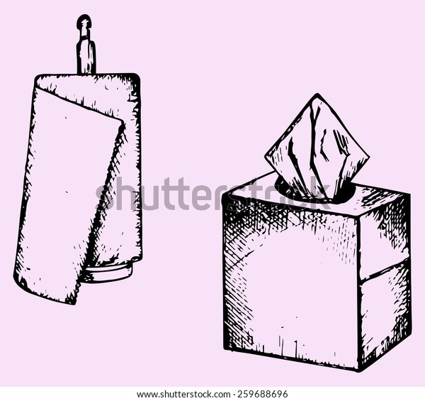 Paper Towel Wipes Doodle Style Sketch Stock Vector (Royalty Free) 259688696