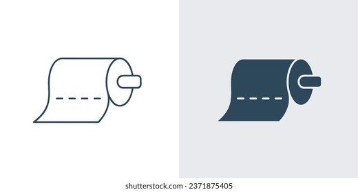 Paper towels flat icon. Rolled paper towel for toilet and kitchen symbol line and solid vector