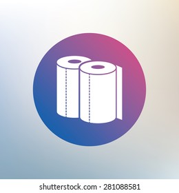 Paper towels sign icon. Kitchen roll symbol. Icon on blurred background. Vector