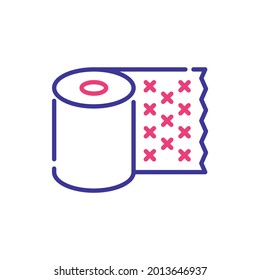 Paper towels vector 2 colours line icon style illustration. EPS 10 file 