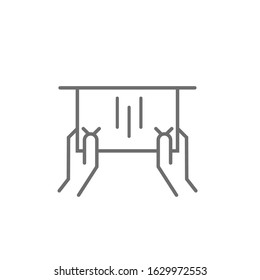 Paper towels vector icon in line style on white