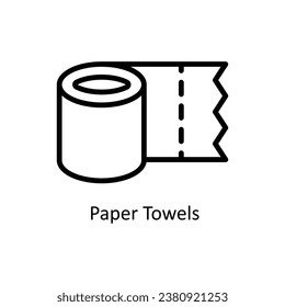 Paper Towels  vector  outline Design illustration. Symbol on White background EPS 10 File 