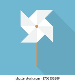 paper toy windmill icon - vector illustration