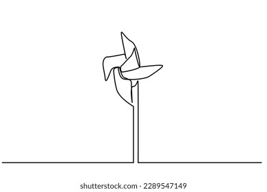 paper toy windmill line art