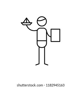 paper toys icon. Element of human hobbies icon for mobile concept and web apps. Thin line paper toys icon can be used for web and mobile on white background