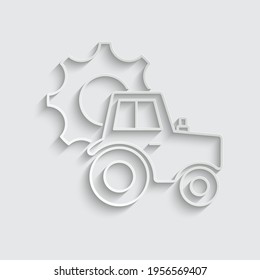vector de icono del tractor de papel. icono de servicio agrícola 