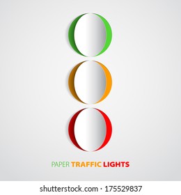 Paper Traffic Lights - vector EPS10 illustration
