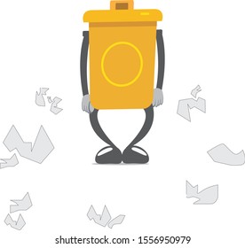 Paper in the trash can