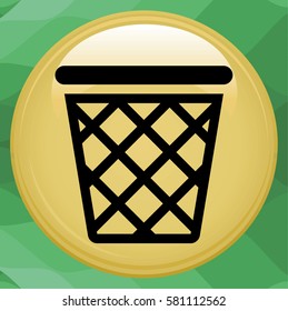 Paper in the trash can. Flat style vector illustration