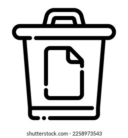 documento de papelería papelera reciclar papelera borrar volcado icono de ecología