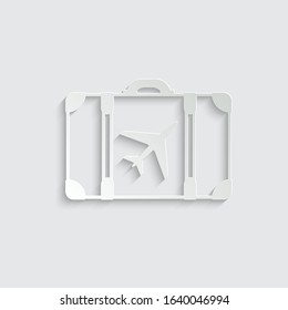paper travel icon. Suitcase travelling  vector icon 