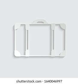 paper travel icon. Suitcase travelling  vector icon 
