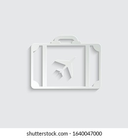 paper travel icon. Suitcase travelling  vector icon 