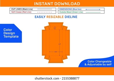Paper tray box die cut template and 3D tray box design