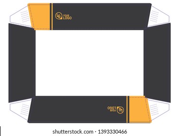 paper tray modern design with Die-cut Template