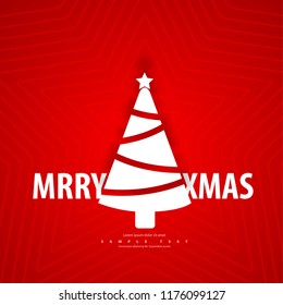 Paper Tree for Christmas Layout/Design Cover. Modern and Abstract Background. Stock Vector Illustration. Minimalist Creative Design Concept.
