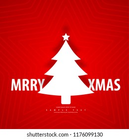 Paper Tree for Christmas Layout/Design Cover. Modern and Abstract Background. Stock Vector Illustration. Minimalist Creative Design Concept.